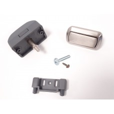Rectangular Push Lock Handle Set WITH SCREWS Brushed Steel finish